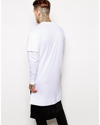 Мужская белая футболка с длинным рукавом от Aq/Aq