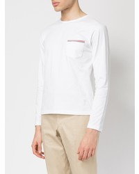 Мужская белая футболка с длинным рукавом от Thom Browne