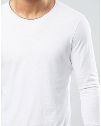 Мужская белая футболка с длинным рукавом от Sisley