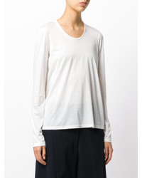 Женская белая футболка с длинным рукавом от Jil Sander