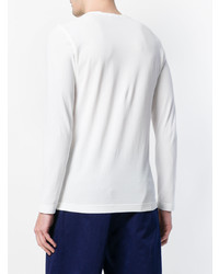 Мужская белая футболка с длинным рукавом от Drumohr