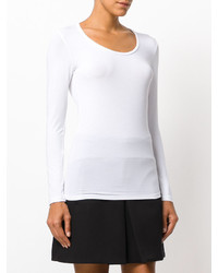 Женская белая футболка с длинным рукавом от Majestic Filatures