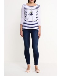 Женская белая футболка с длинным рукавом от Morgan