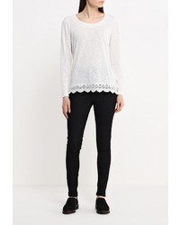 Женская белая футболка с длинным рукавом от Only