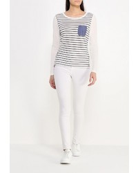 Женская белая футболка с длинным рукавом от Only