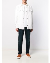 Мужская белая футболка с длинным рукавом от Karl Lagerfeld