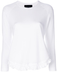 Женская белая футболка с длинным рукавом от Simone Rocha