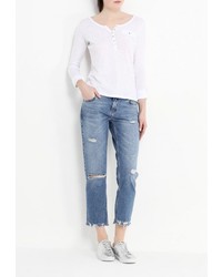 Женская белая футболка с длинным рукавом от SPRINGFIELD