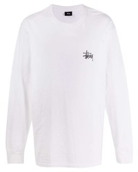 Мужская белая футболка с длинным рукавом от Stussy