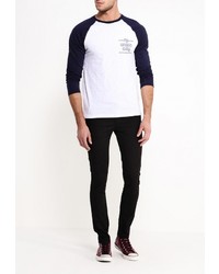 Мужская белая футболка с длинным рукавом от Topman