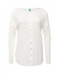 Женская белая футболка с длинным рукавом от United Colors of Benetton