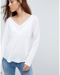 Женская белая футболка с длинным рукавом от Asos