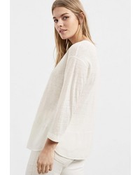 Женская белая футболка с длинным рукавом от Violeta BY MANGO