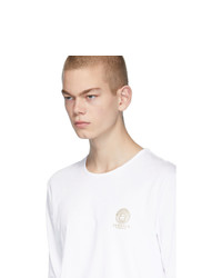 Мужская белая футболка с длинным рукавом от Versace Underwear