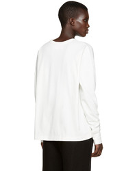 Женская белая футболка с длинным рукавом от Lemaire