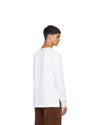 Мужская белая футболка с длинным рукавом от Thom Browne