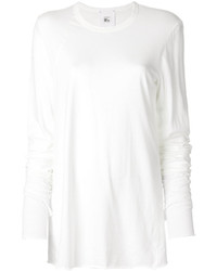 Женская белая футболка с длинным рукавом