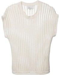 Женская белая футболка с круглым вырезом в вертикальную полоску от 3.1 Phillip Lim