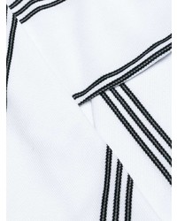 Мужская белая футболка с круглым вырезом в вертикальную полоску от adidas