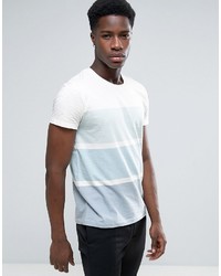Мужская белая футболка с круглым вырезом в горизонтальную полоску от Esprit