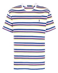 Мужская белая футболка с круглым вырезом в горизонтальную полоску от Polo Ralph Lauren