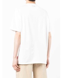 Мужская белая футболка с круглым вырезом в горизонтальную полоску от Paul Smith