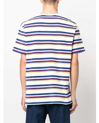 Мужская белая футболка с круглым вырезом в горизонтальную полоску от Polo Ralph Lauren