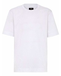 Мужская белая футболка с круглым вырезом в горошек от Fendi