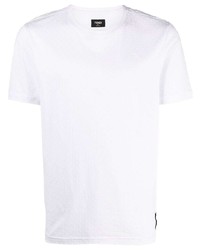 Мужская белая футболка с круглым вырезом в горошек от Fendi