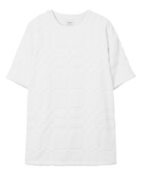 Мужская белая футболка с круглым вырезом в клетку от Burberry