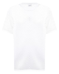Мужская белая футболка с круглым вырезом в сеточку от Burberry