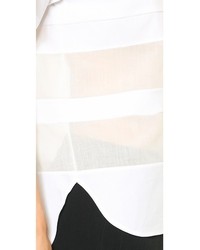 Женская белая футболка с круглым вырезом в сеточку от Alexander Wang