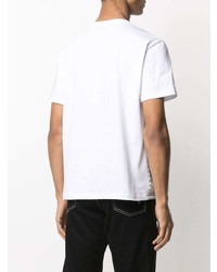 Мужская белая футболка с круглым вырезом в стиле пэчворк от Koché