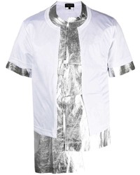 Мужская белая футболка с круглым вырезом в стиле пэчворк от Comme Des Garcons Homme Plus