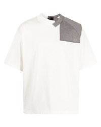 Мужская белая футболка с круглым вырезом в стиле пэчворк от Kolor