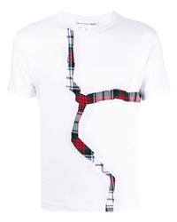 Мужская белая футболка с круглым вырезом в шотландскую клетку от Comme Des Garcons SHIRT