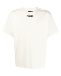 Мужская белая футболка с круглым вырезом в шотландскую клетку от Pleasures
