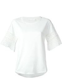 Женская белая футболка с круглым вырезом крючком от Chloé