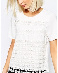 Женская белая футболка с круглым вырезом крючком от Vero Moda