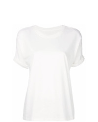 Женская белая футболка с круглым вырезом с вырезом от MM6 MAISON MARGIELA
