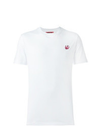 Белая футболка с круглым вырезом с вышивкой