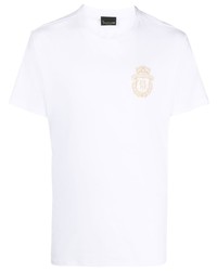 Мужская белая футболка с круглым вырезом с вышивкой от Billionaire