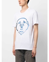 Мужская белая футболка с круглым вырезом с вышивкой от True Religion