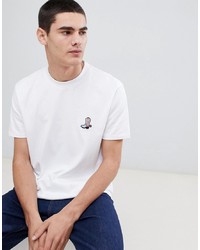 Мужская белая футболка с круглым вырезом с вышивкой от Calvin Klein