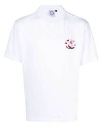 Мужская белая футболка с круглым вырезом с вышивкой от Carne Bollente