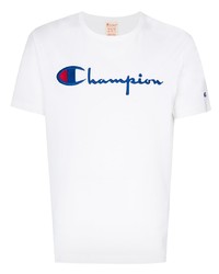 Мужская белая футболка с круглым вырезом с вышивкой от Champion