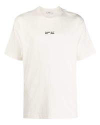Мужская белая футболка с круглым вырезом с вышивкой от Closed