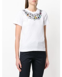 Женская белая футболка с круглым вырезом с вышивкой от Comme Des Garcons Comme Des Garcons