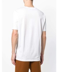 Мужская белая футболка с круглым вырезом с вышивкой от Salvatore Ferragamo