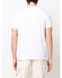 Мужская белая футболка с круглым вырезом с вышивкой от Etro